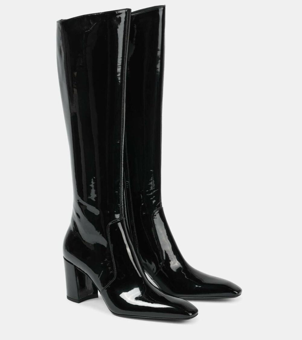 Saint Laurent Lauren 70 patent leather knee-high boots MISMATCHED size
